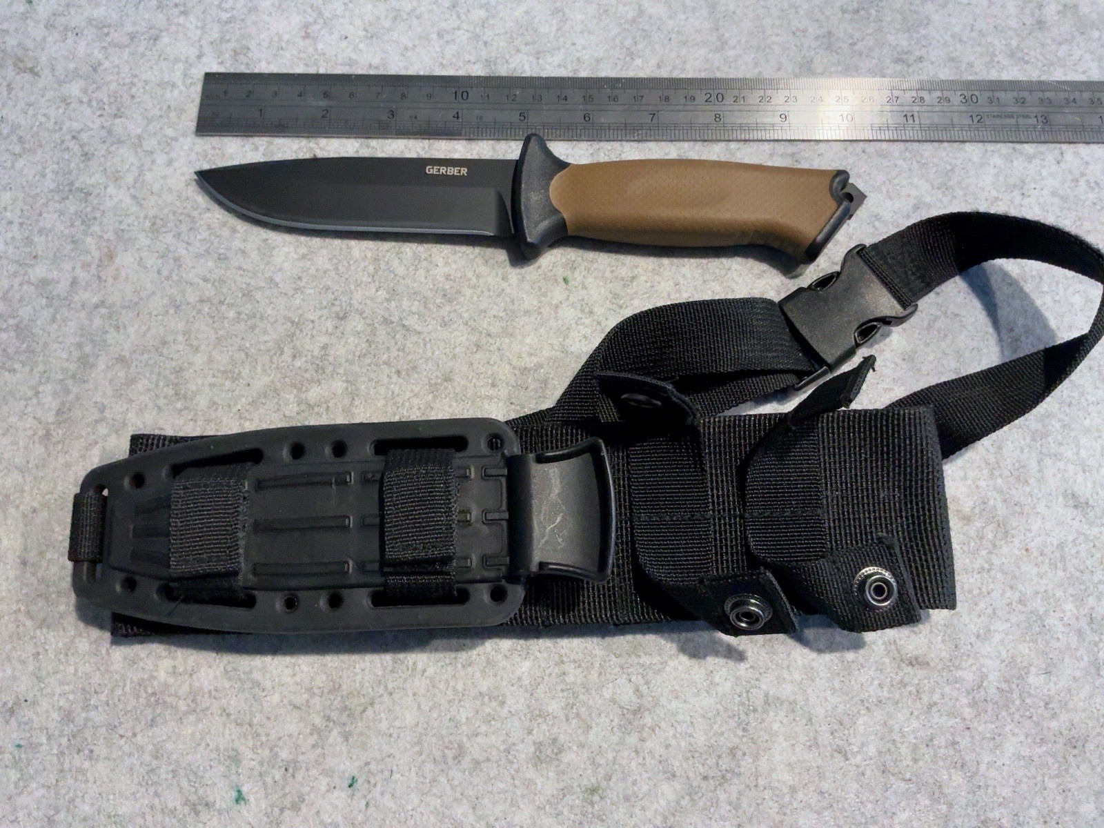 Gerber USA Prodigy Coyote Tan Fixed Blade Knife W/ Sheath Very Clean