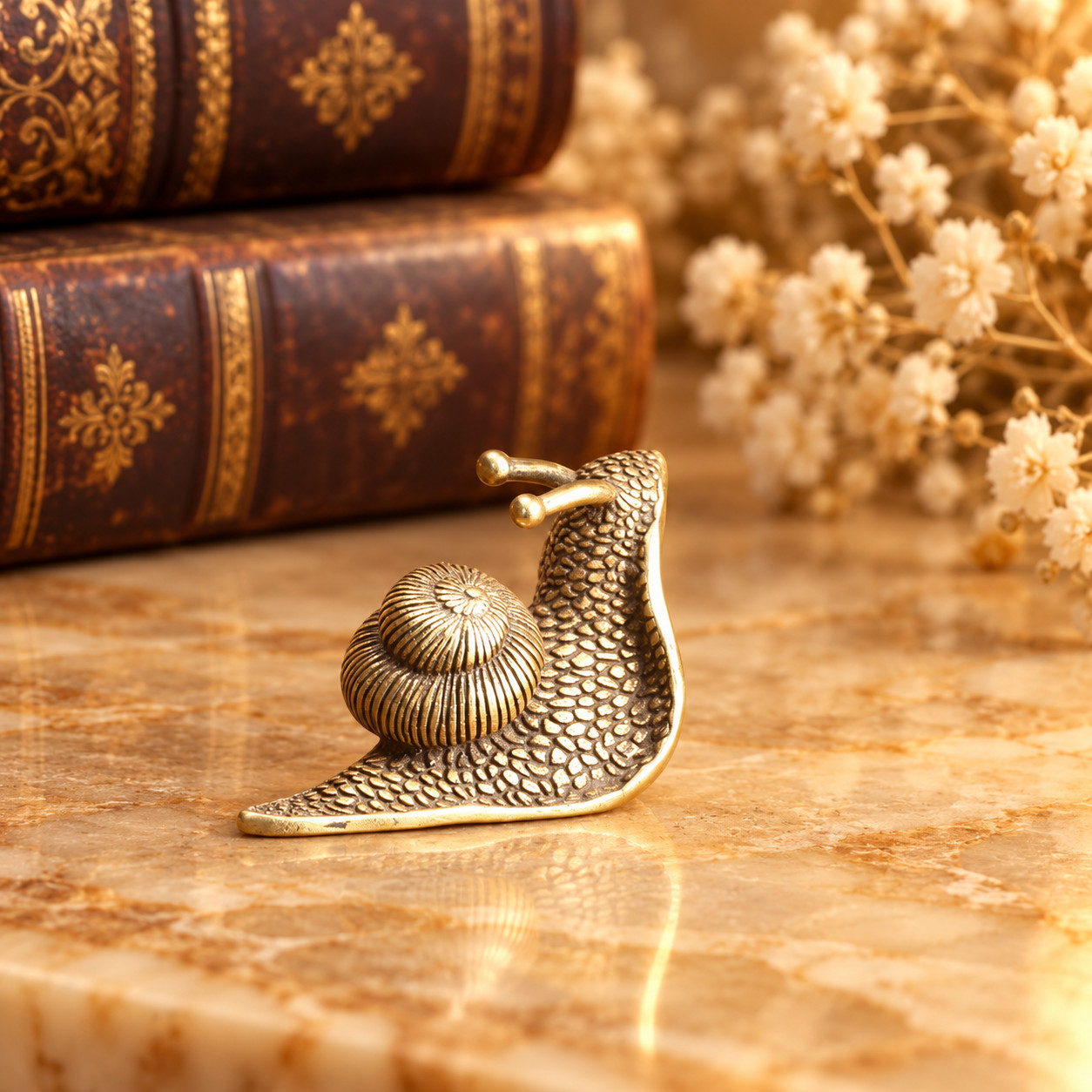 Solid Vintage Brass Snail Statue Ornament Animal Collectible CUTE Animal GIFT