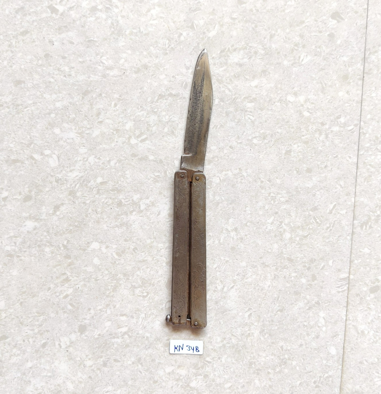 WW2 Antique Rat Brand Unique Foldable Steel Blade Steel Handle Old Knife KN348