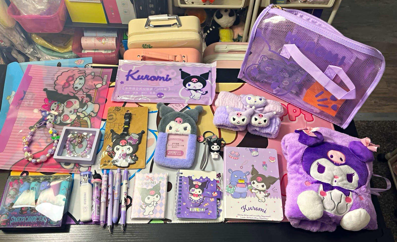 Kuromi Zipper Bag Stationery Small Towel Hair Accessories Bracelet & Phone Chain