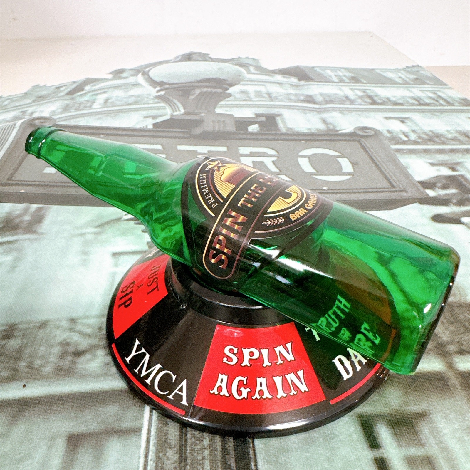 Spin The Bottle Truth or Dare Adult Drinking Game Turntable Set Party Game