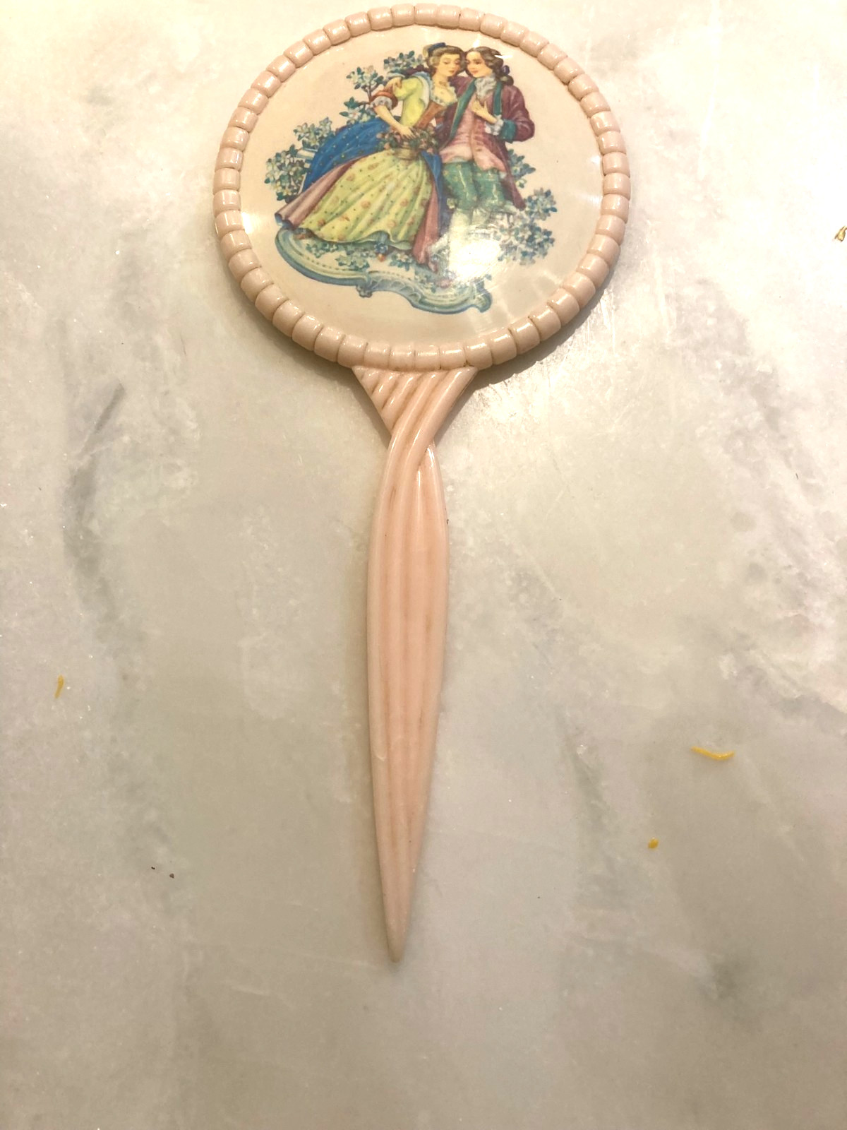 Vintage Victorian Couple Bathroom Hand Mirror