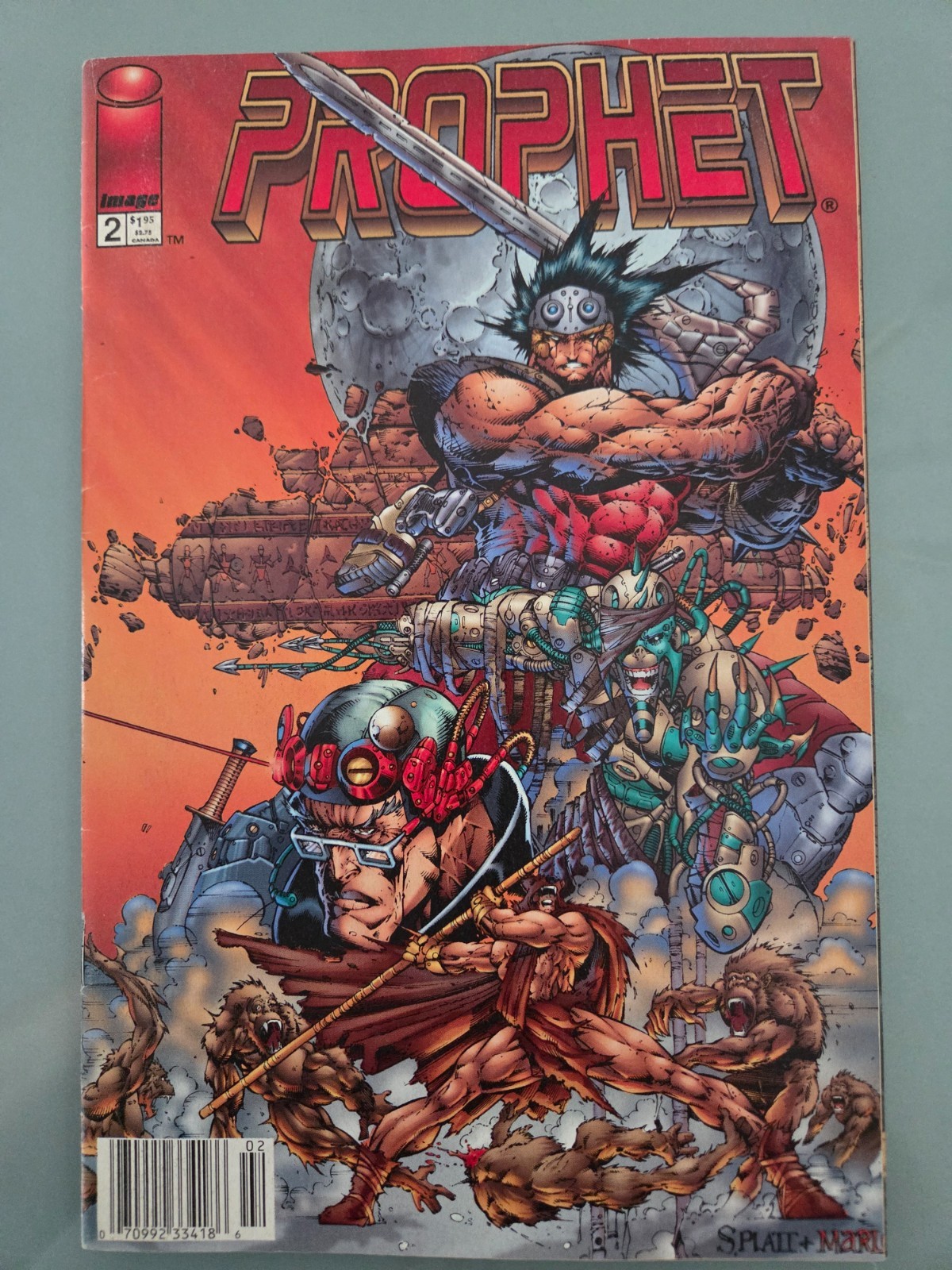 PROPHET Vol 2 #2 (1995) IMAGE COMICS STEPHEN PLATT COVER & ART RARE NEWSSTAND