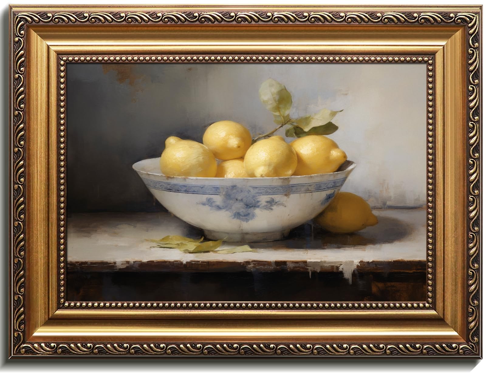 uniro Vintage Gold Framed Canvas Wall Art 12x16Inch