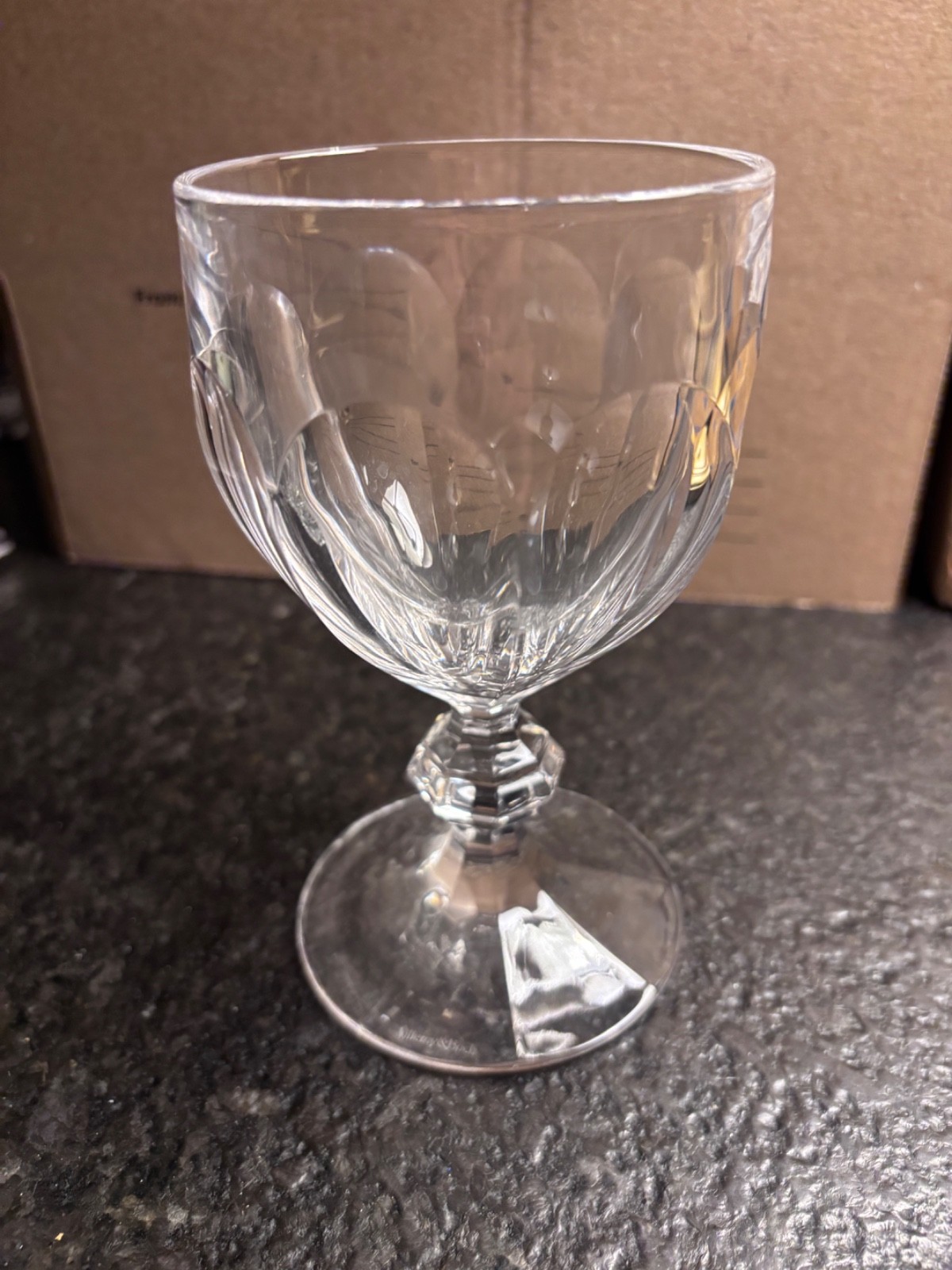 Villeroy & Boch Bernadotte Claret Crystal Wine Glass Goblet Signed
