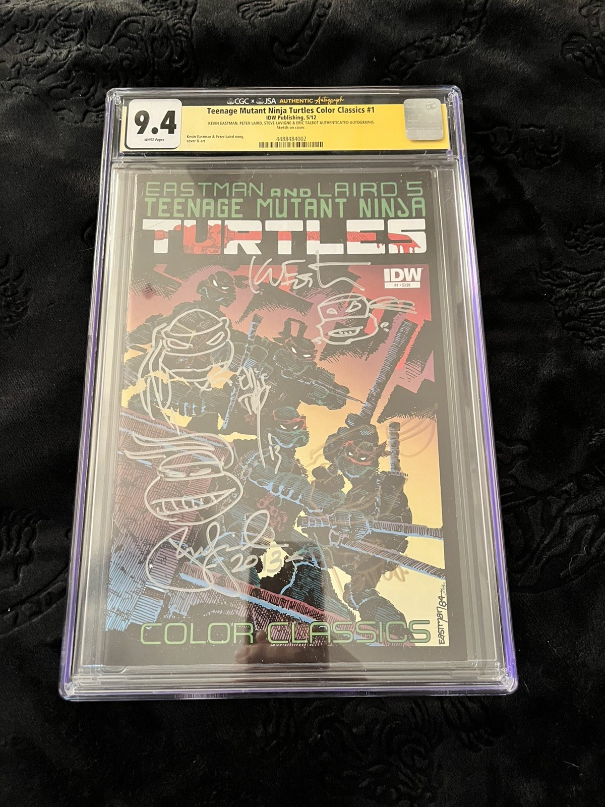 TMNT COLOR CLASSICS #1 CGC 9.4 Signed/Sketch Peter Laird & Kevin Eastman & More