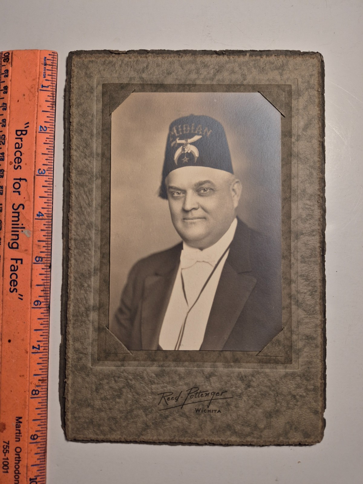 Vintage Photo Man Wearing Shriner Hat Photograph