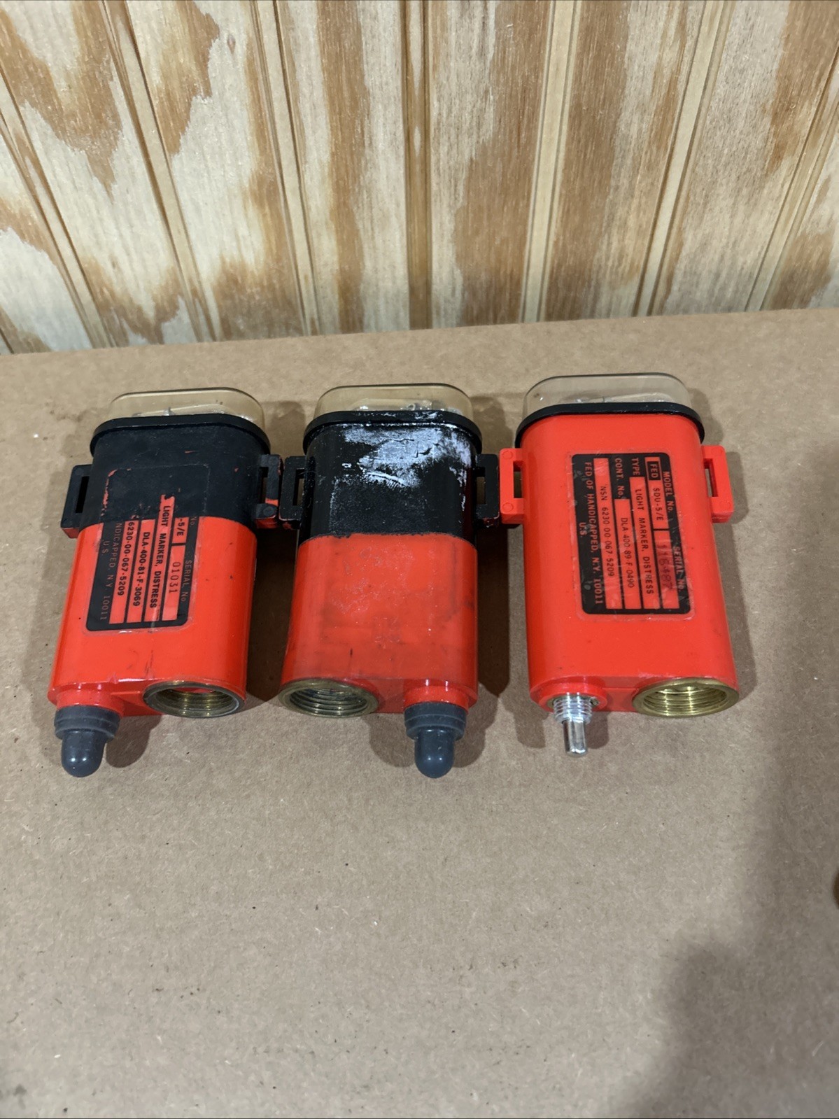 3x Vintage US Military SDU-5/E Distress Light Marker *Blems*