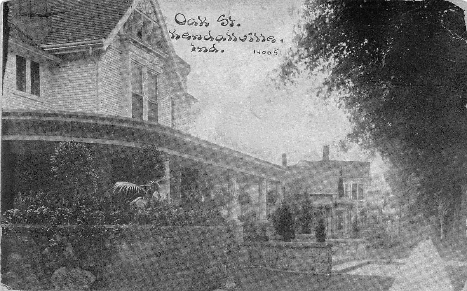 J64/ Kendallville Indiana Postcard c1910 Oak Street Homes Residence 257
