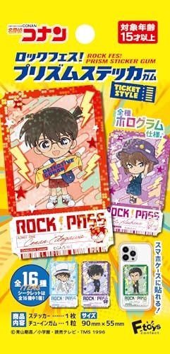 F-Toys Detective Conan Rock Festival Prism Sticker Complete Set 20 Japan