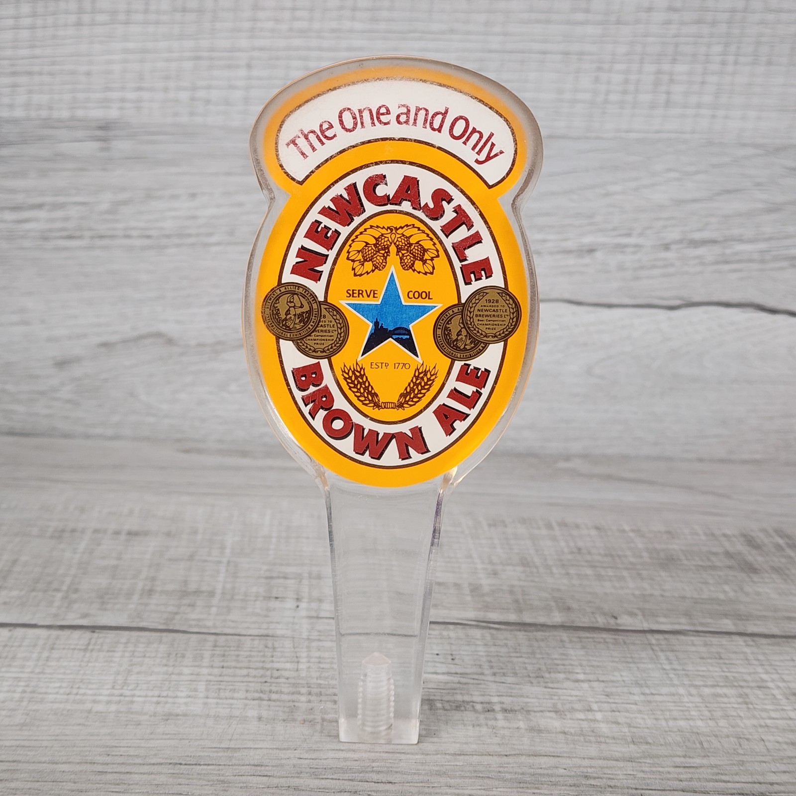 Newcastle Brown Ale Clear Acrylic Beer Tap Handle 7