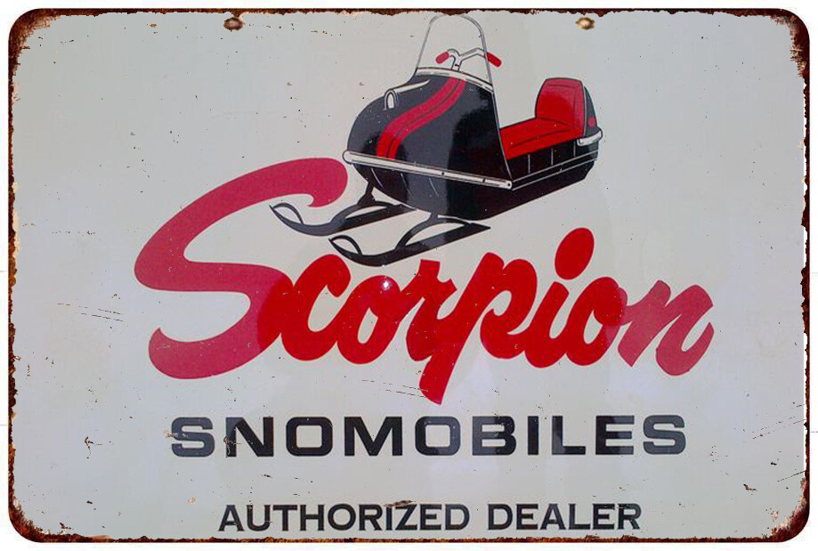 SCORPION SNOWMOBILE DEALER Reproduction metal sign wall art