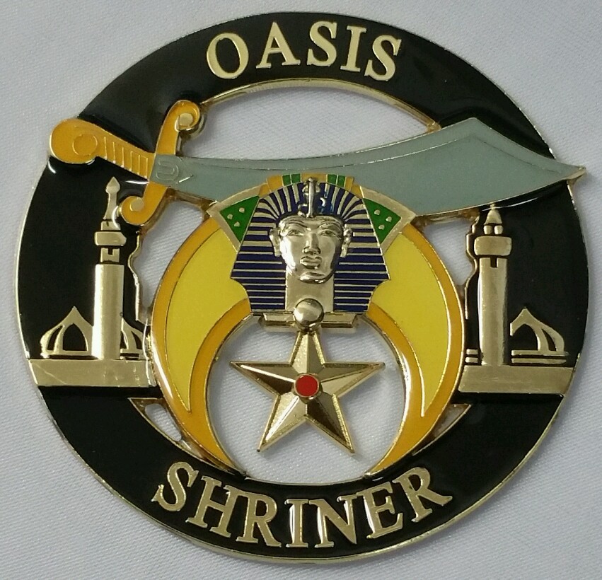 Shriners Oasis Cut Out Car Emblem in Black