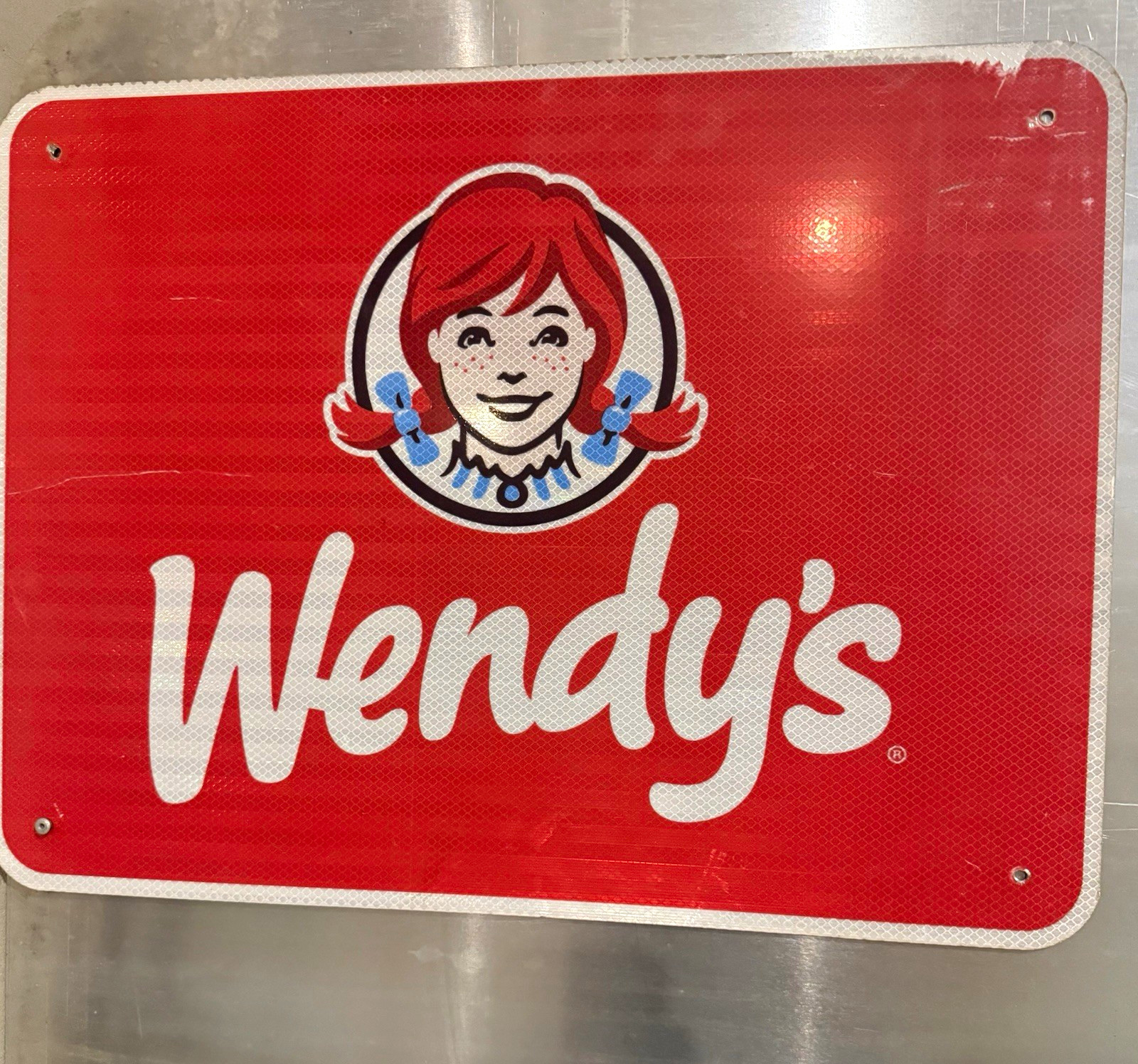 Wendy’s Authentic Highway Sign USA American Fast Food Restaurant