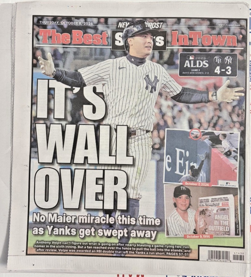 Tampa Bay Rays Beat Yankees Win ALDS New York Post 10/8/2026