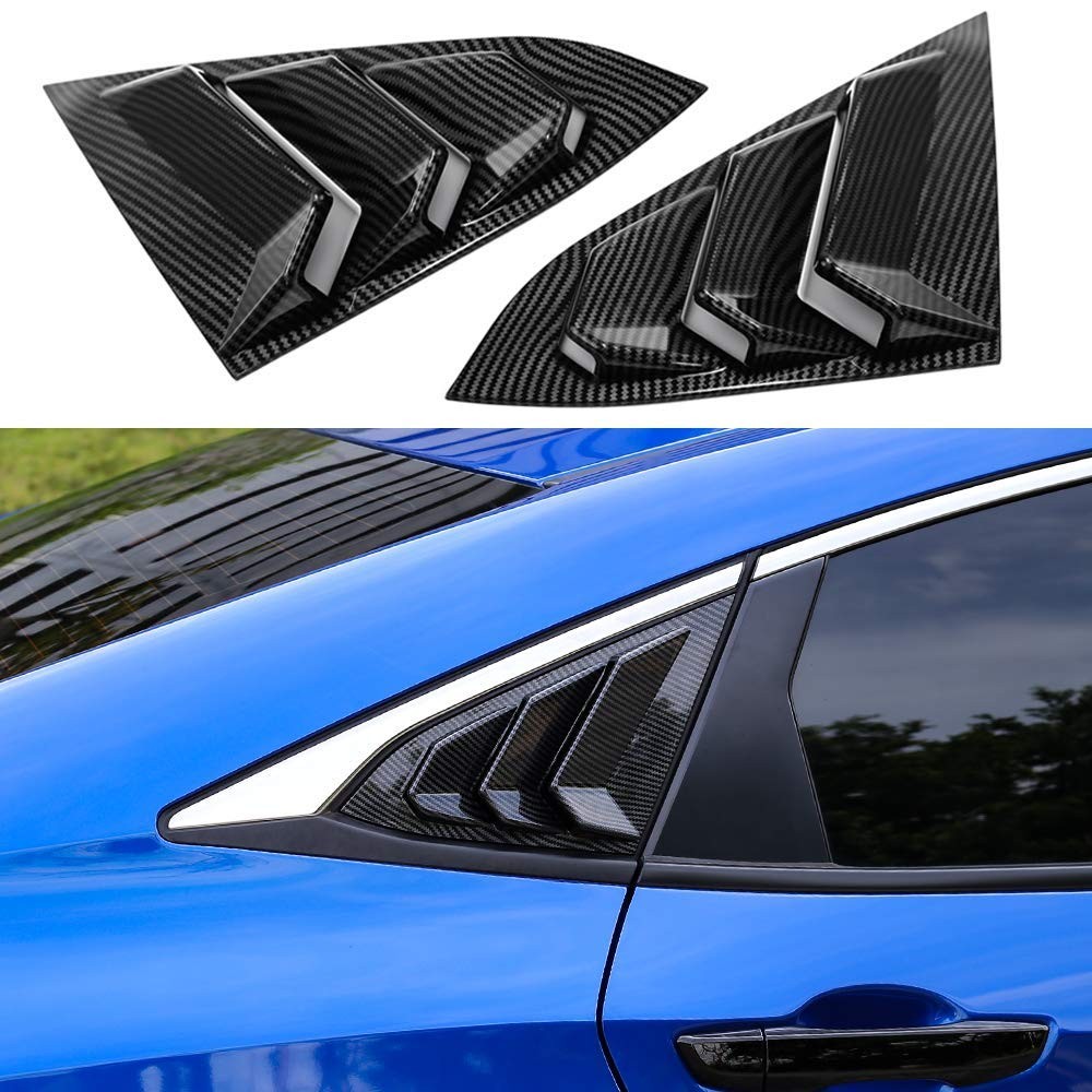 Thenice Window Louvers for Honda Civic Sedan 2016-2021 - Carbon Fiber