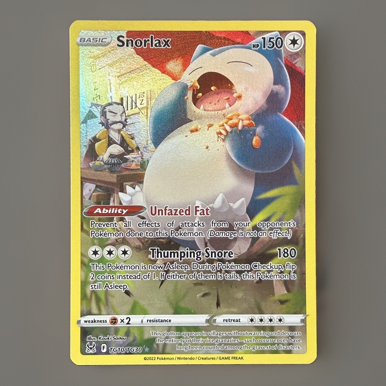 Pokemon TCG: SWSH Lost Origin Snorlax TG10/TG30 Trainer Gallery Holo Rare NM