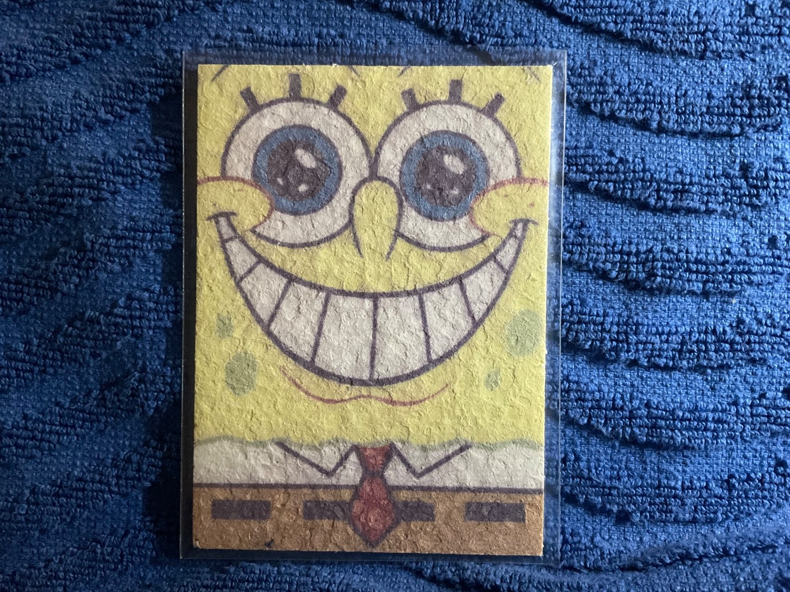 2009 Topps Spongebob Squarepants real sponge card (full smile) rare Series 1