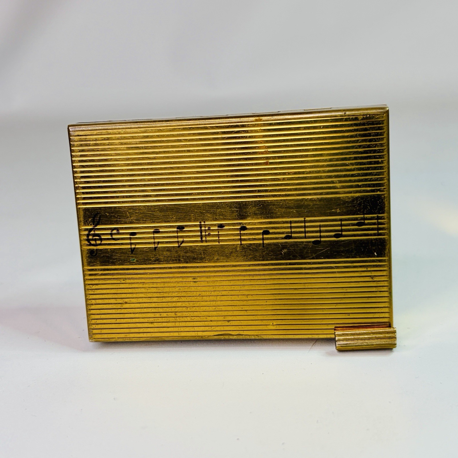 Vintage 1950s Volupte Lip Lock Lipstick Musical Powder Make Up Compact