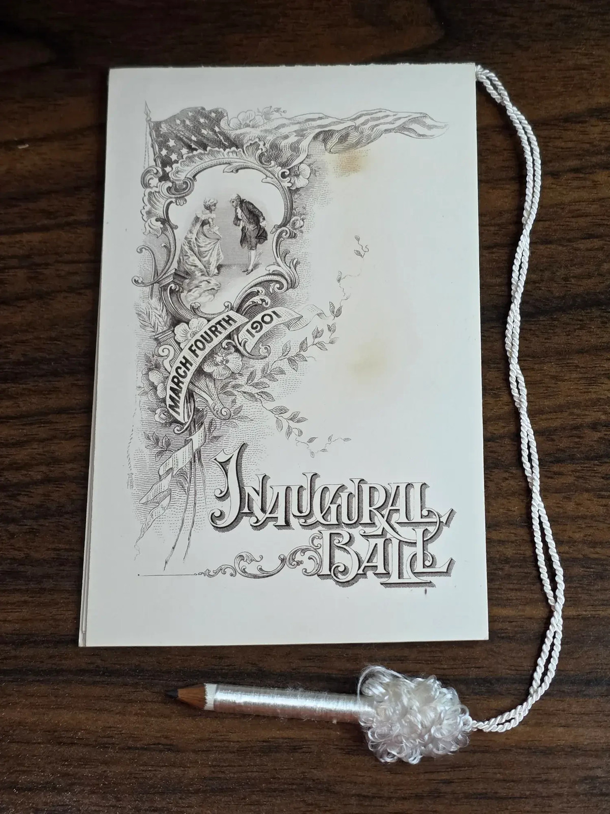 1901 William McKinley Presidential Inaugural Ball Program Original Pencil Rare
