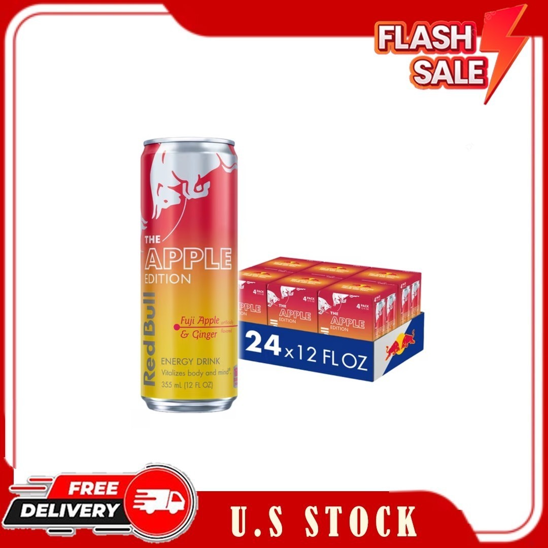 Red Bull Apple Edition Energy Drink, Fuji Apple & Ginger, 12 fl. oz., 6 x 4 Cans