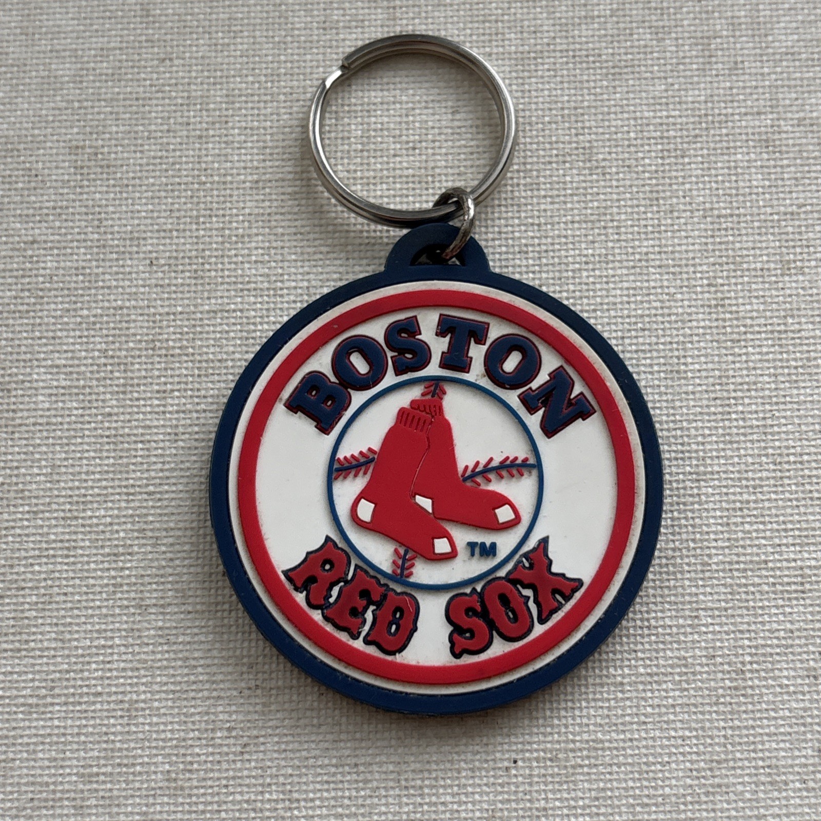 Vintage Keychain BOSTON RED SOX Key Ring Fob MLB / Benjamin Moore Paints Sponser