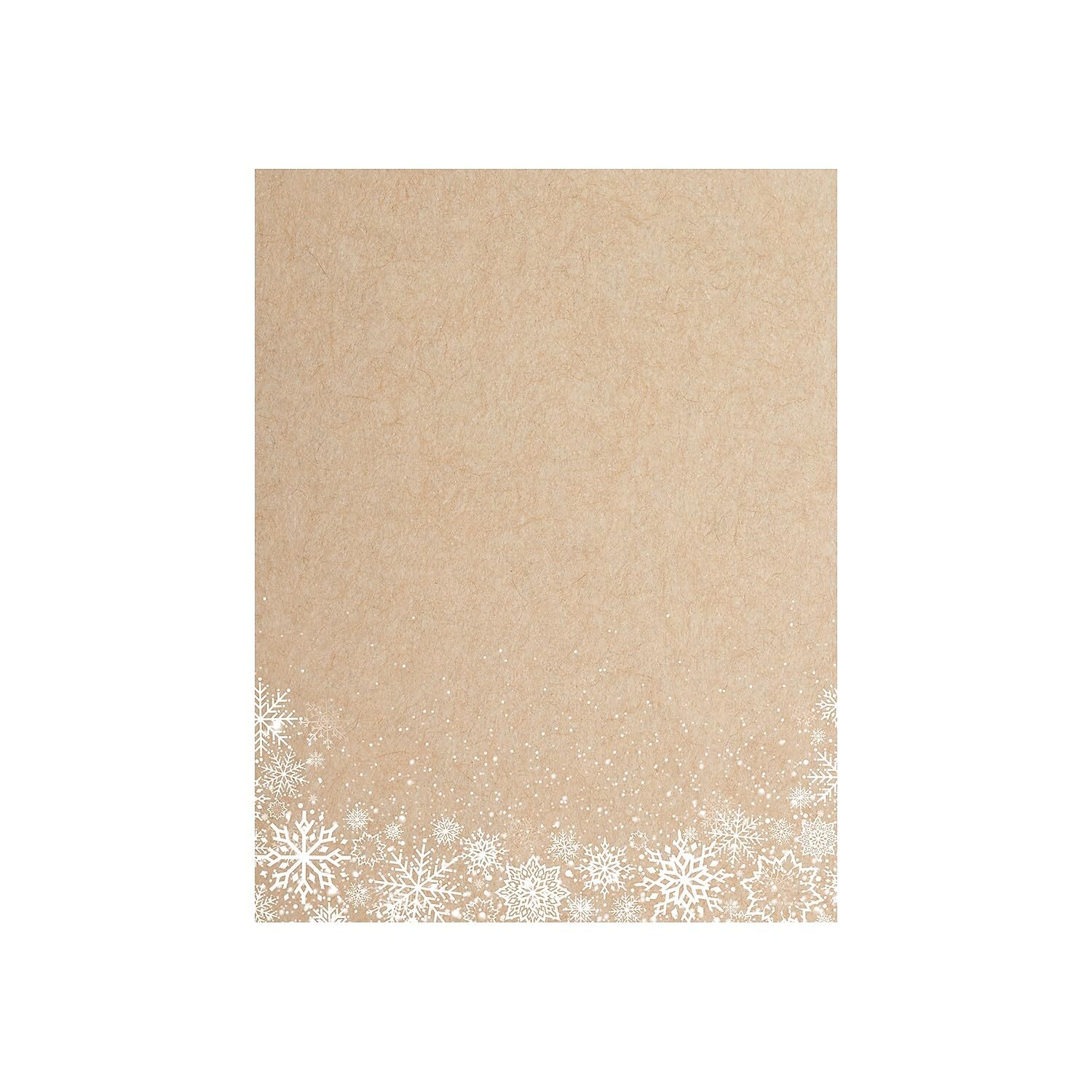 80 Sheets Holiday Letterhead Writing Paper Snowflakes Compatible with Printers