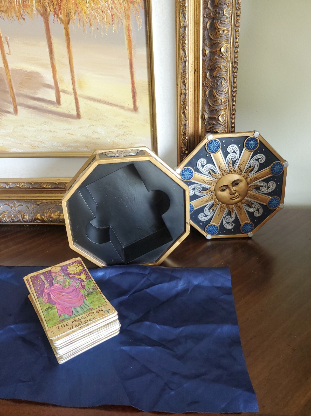 RARE ALTAR Ebros Gift Greek Zodiac Constellations Trinket Tarot Deck Box + DECK