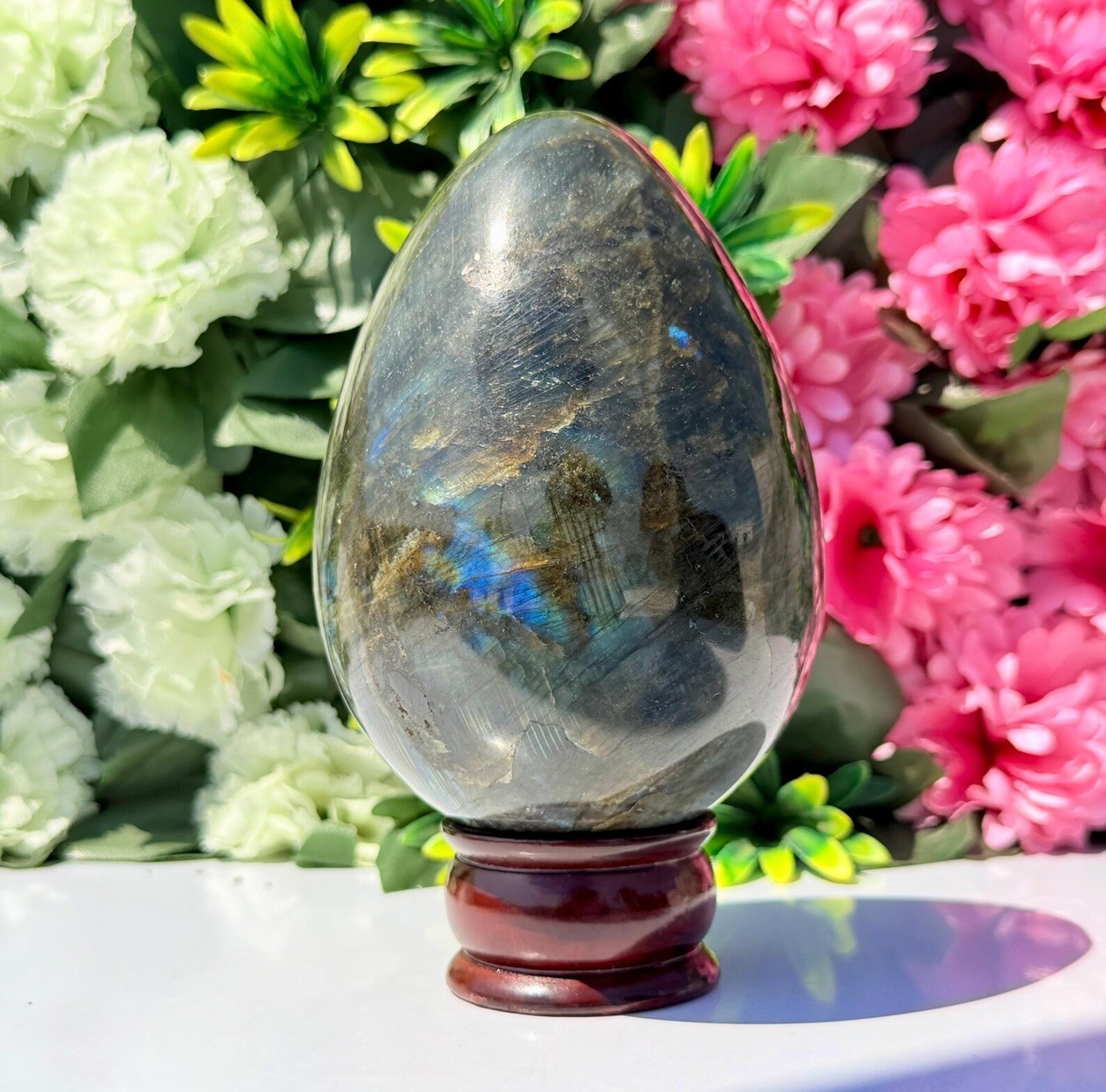Huge 150mm Labradorite Crystal Egg 6