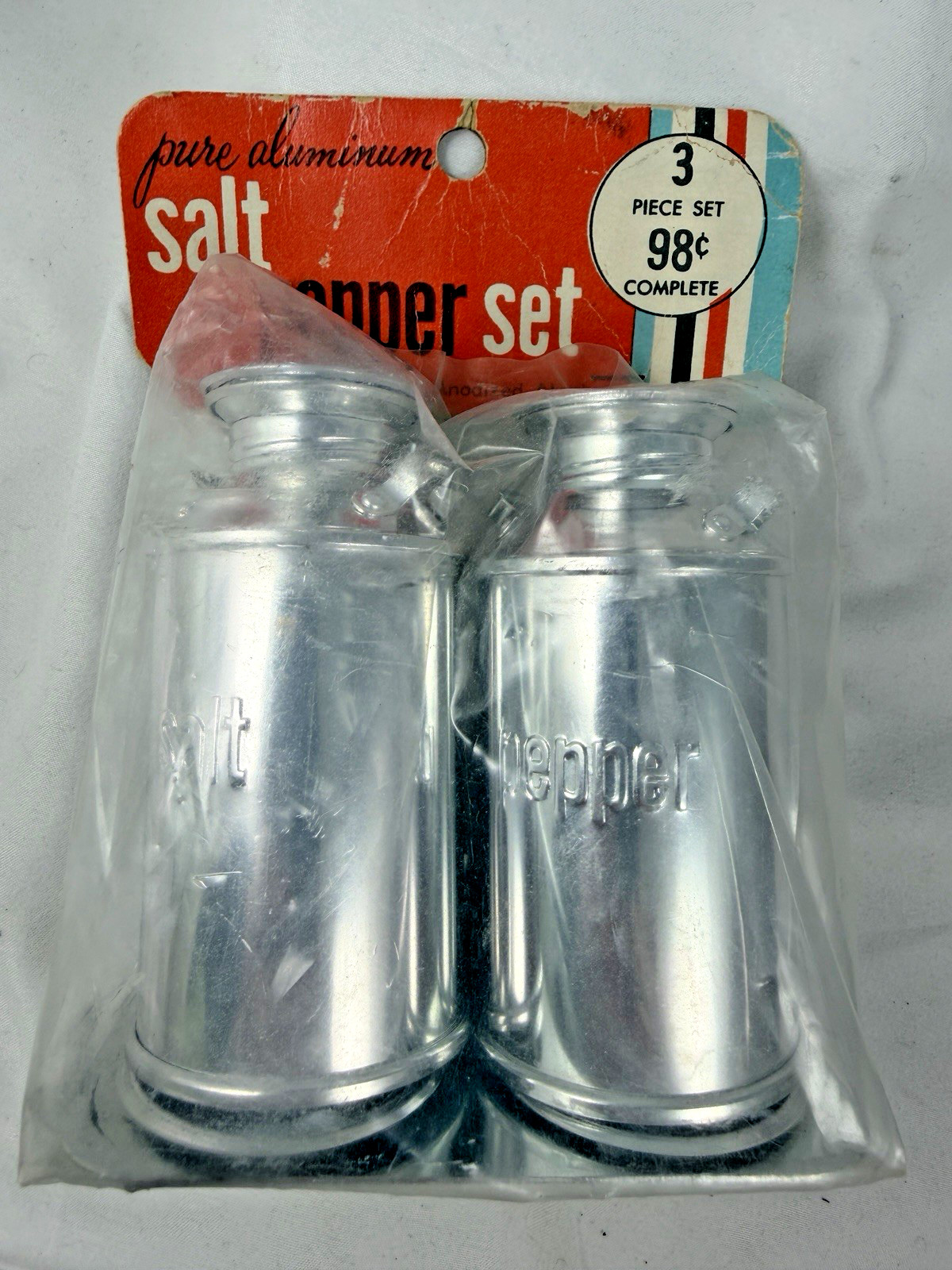 NOS  Vtg MCM Aluminum Salt & Pepper Shakers Dairy Milk Jug Original Pkg
