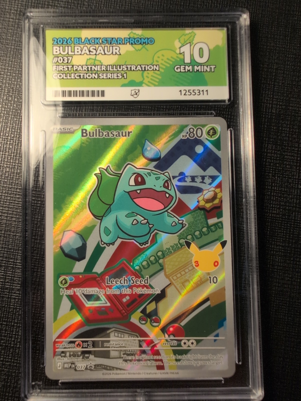 ACE 10 Bulbasaur MEP 037 First Partner Illustration Promo 30th Anniversary