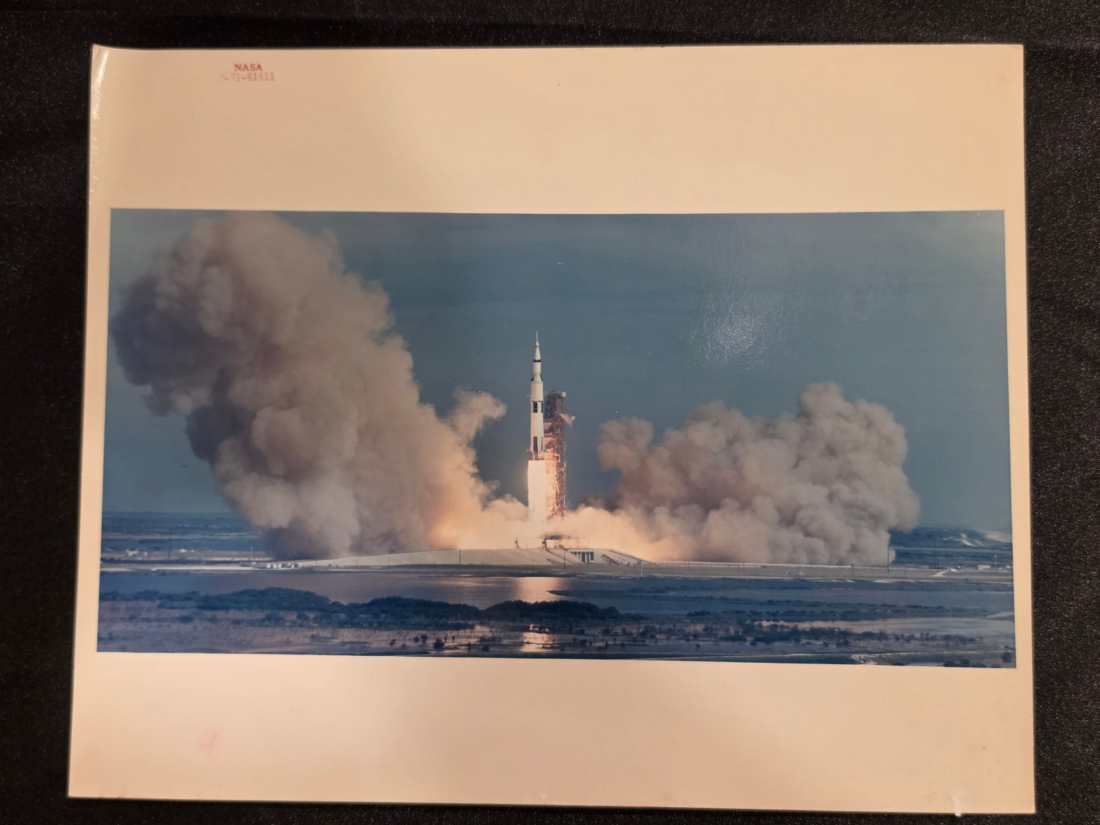 Vintage NASA Apollo 15 Launch Red Number Photo S-71-41411 Saturn V 8x10