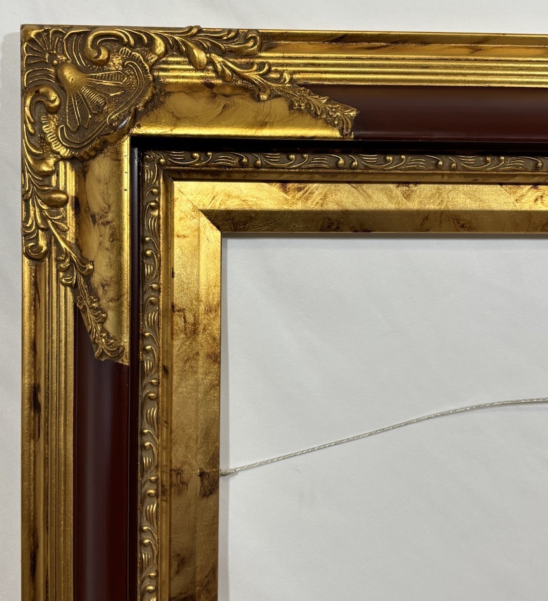 Vintage Victorian Style Gold Gilt & Red Wood Frame Fits 24
