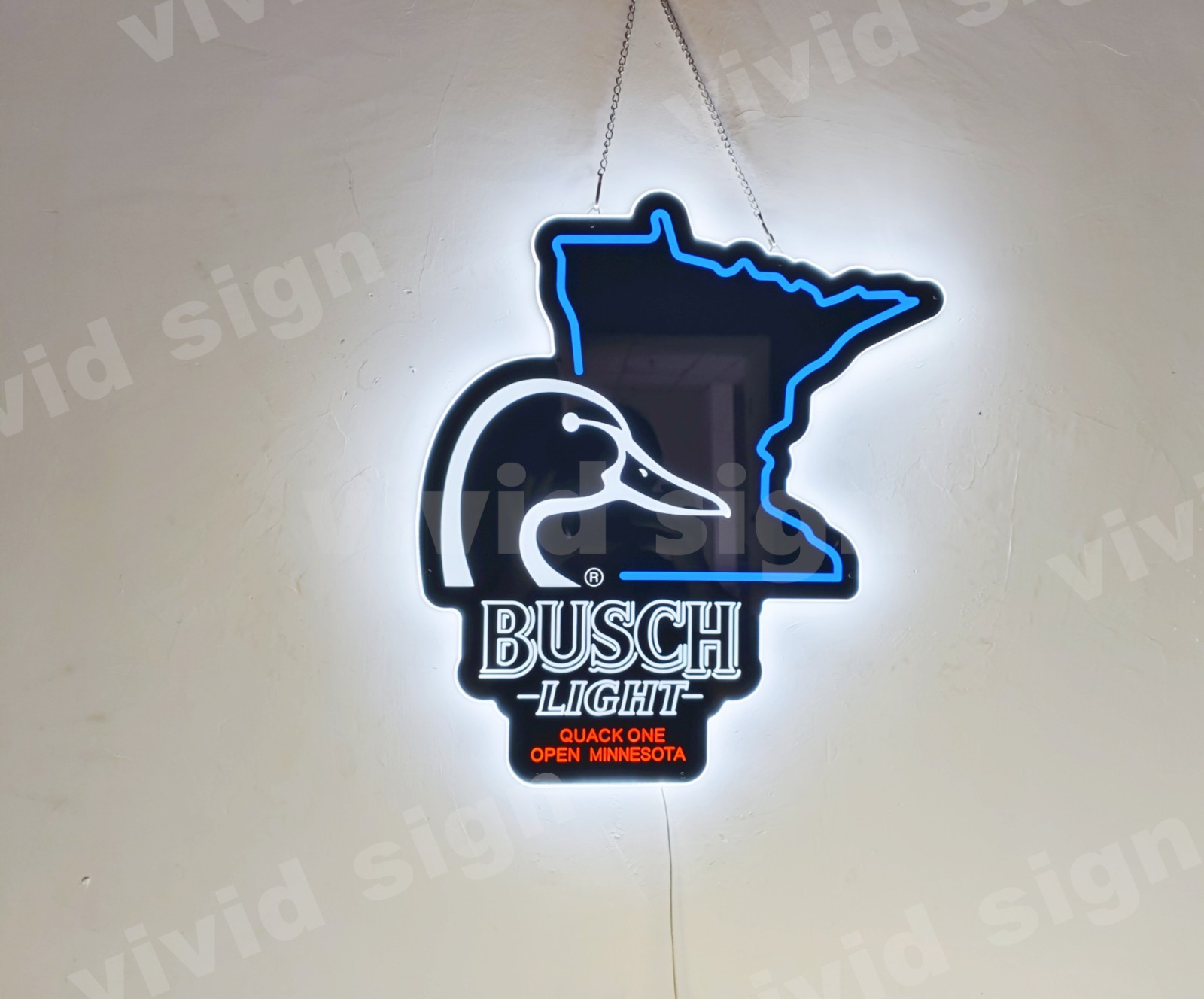 Minnesota State Map Quack One Open Beer Vivid LED Neon Sign With Dimmer 24\