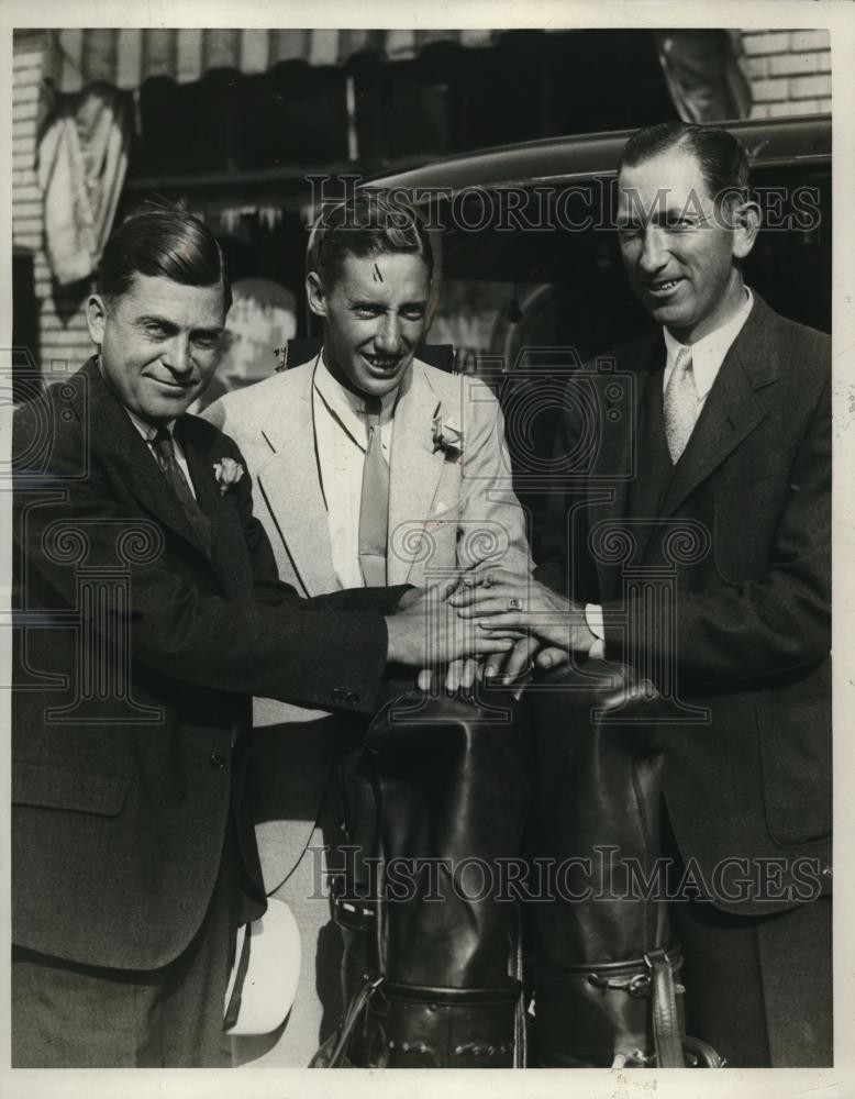 1932 Press Photo Wilson Crainm Ernie Shave, Ed Kelly Akron Ohio