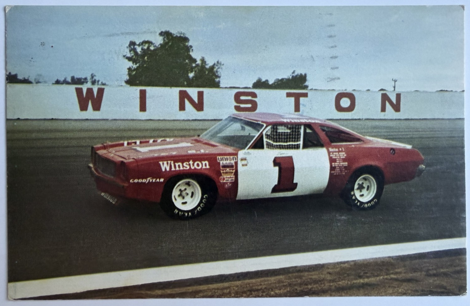 c1970s Vintage Nascar Chevrolet Winston Cigarettes No 1 Chrome Postcard 
