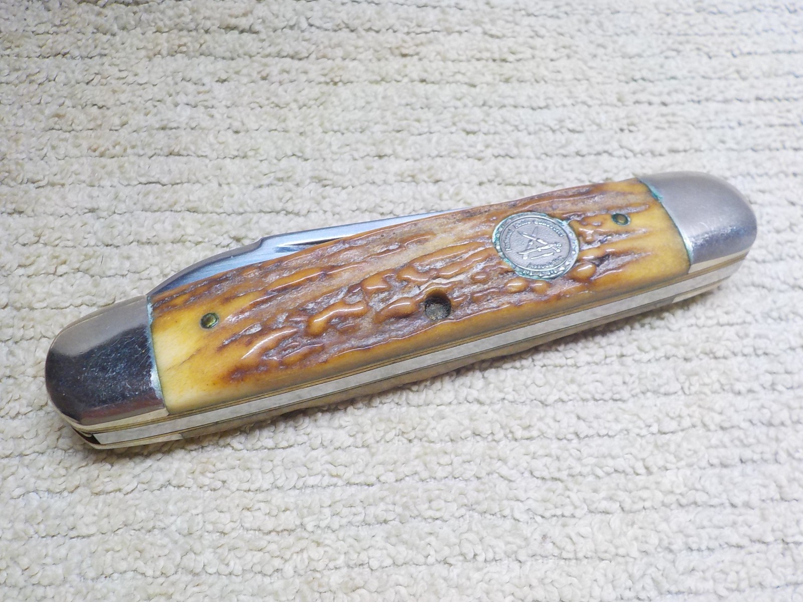 1981 National Knife Collectors Association Two Blade Folding Knife Stag Handles