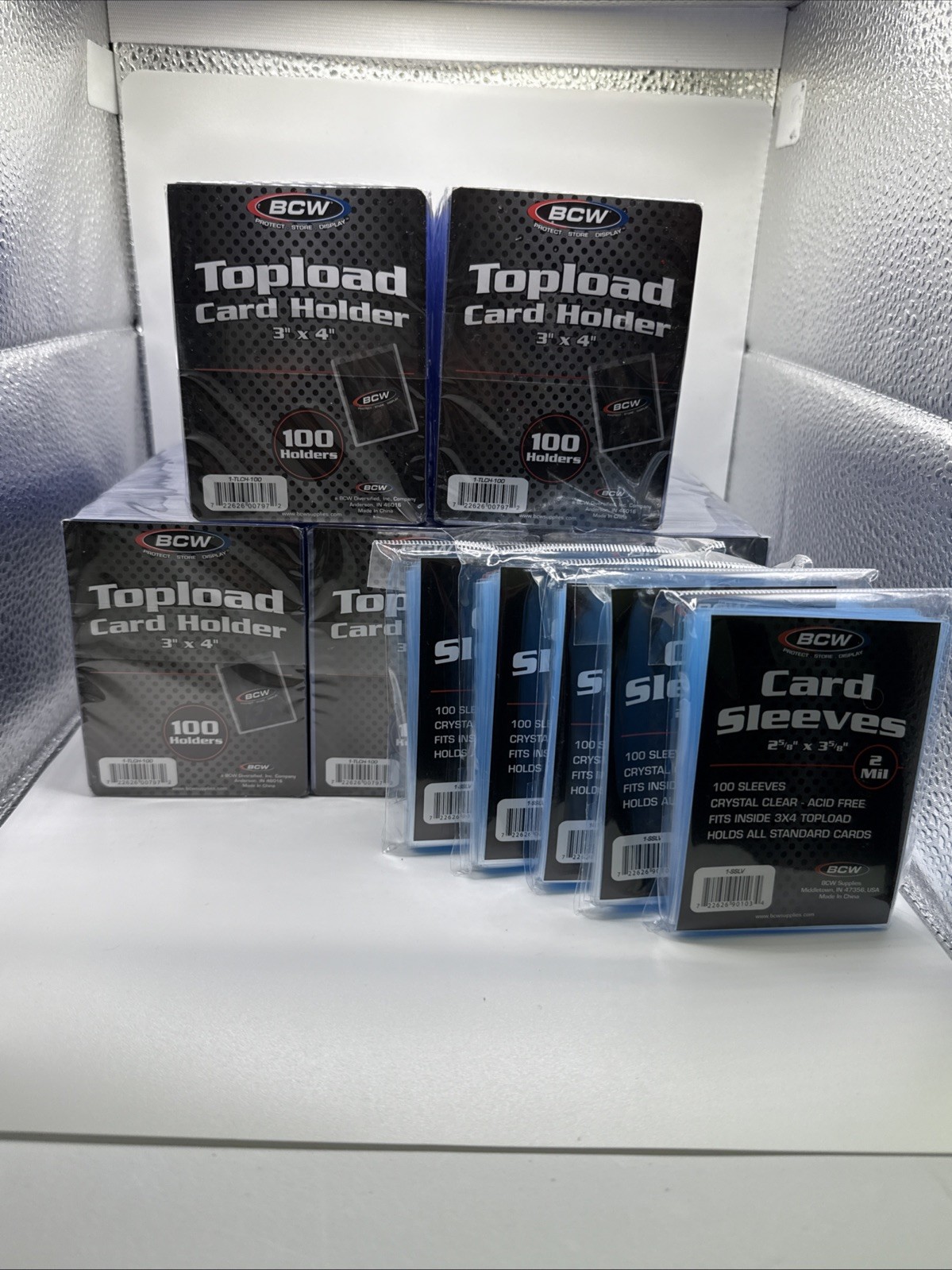 BCW 3X4 35pt 500 Toploaders for Standard Cards  and 500 BCW Soft Sleeves