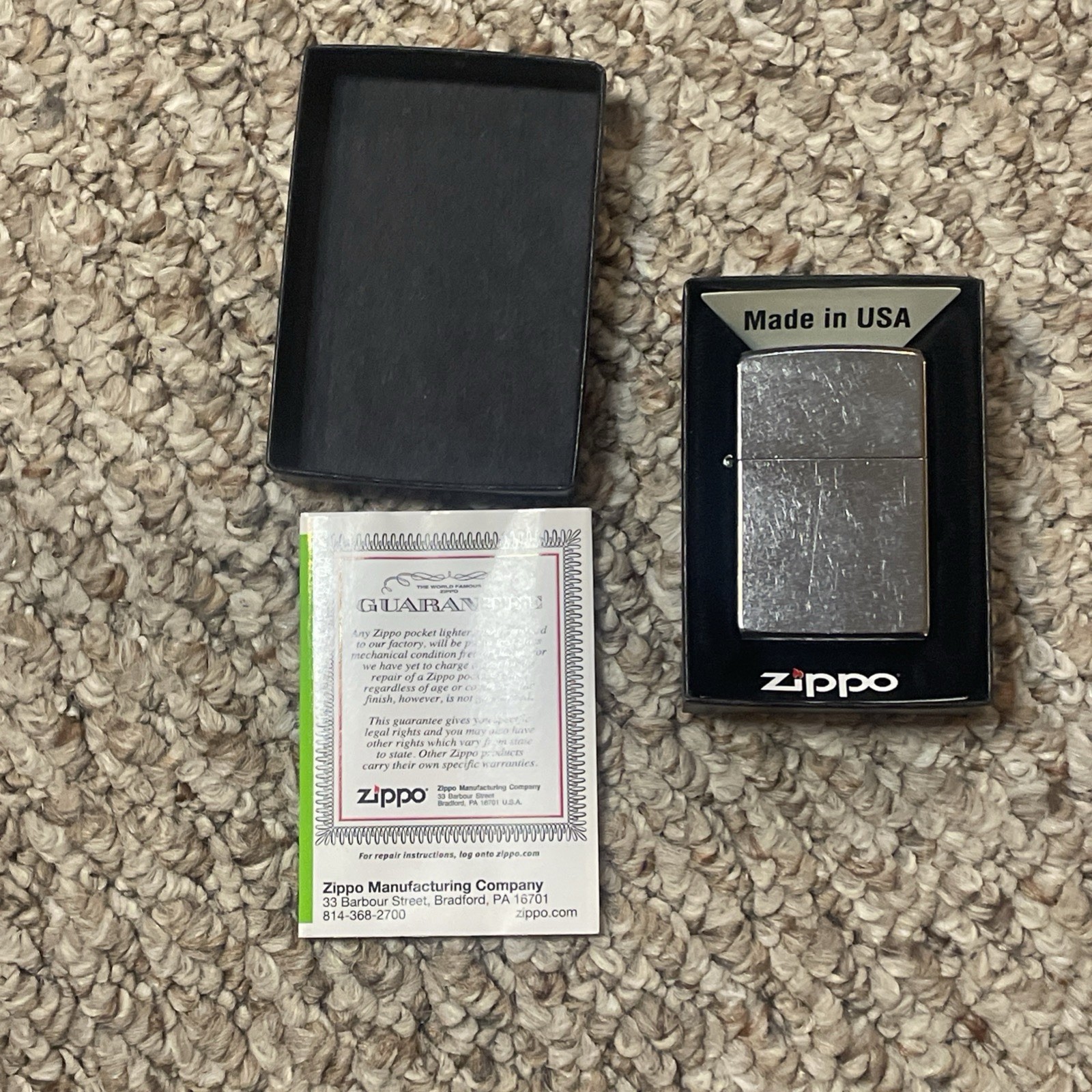 Zippo Regular Street Chrome Windproof Lighter 207, New In Box, 2015, Made In USA