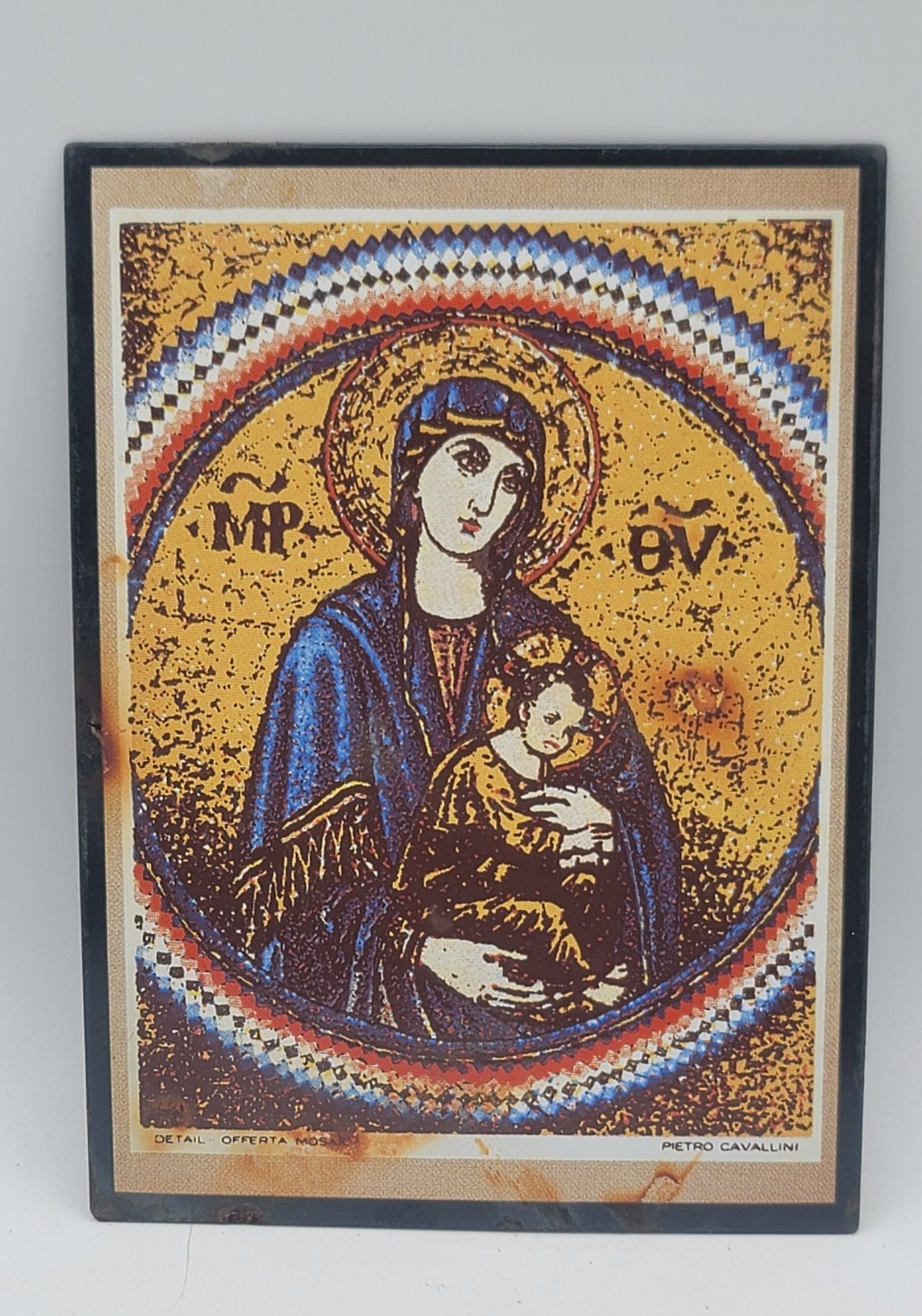 Vintage Madonna And Child Metal Sign
