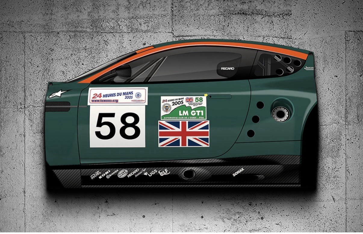 WOWCurved 2005 3d Style Sign Aston Martin DBR9 Lemans