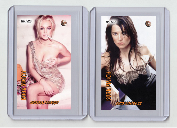 Lucy Lawless rare MH Book Match #'d x/3 Tobacco card no. 533