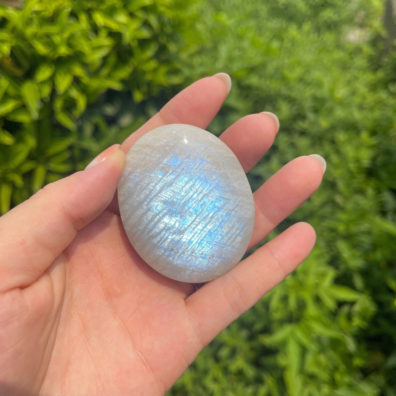Natural Rainbow Moonstone Crystal Palm Stone  Tumbled Stone Home Decor Gift