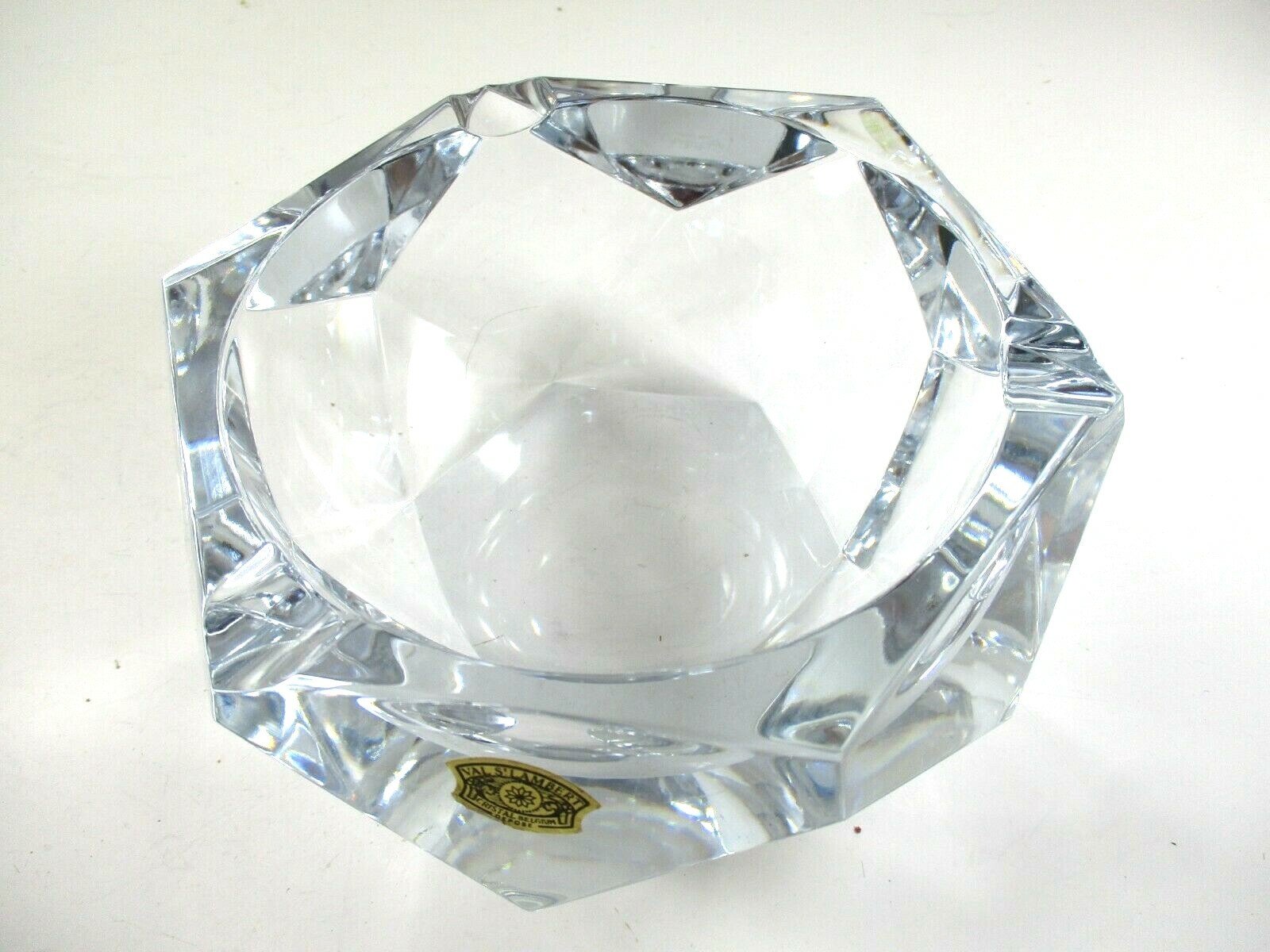 VINTAGE VAL ST. LAMBERT CRYSTAL ASHTRAY IN FABULOUS CONDITION 5 1/2\