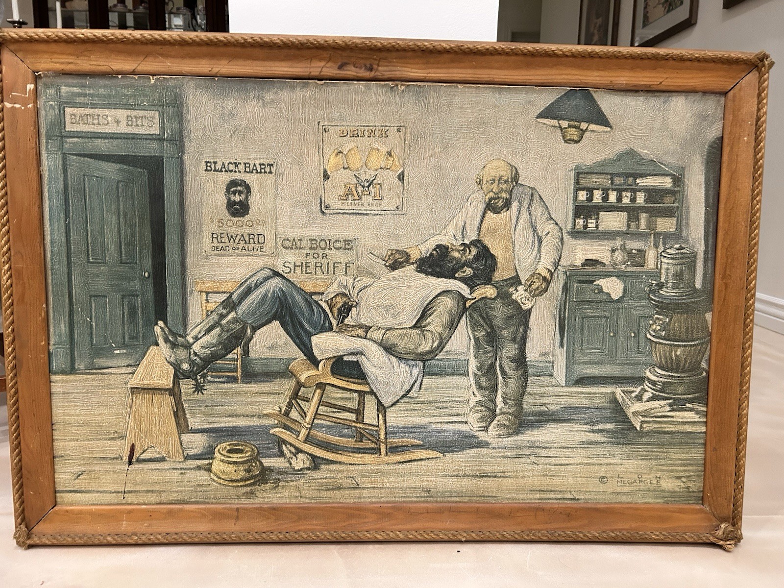 Antique Vintage A-1 Beer Barber Shop Advertising Sign Breweriana￼￼