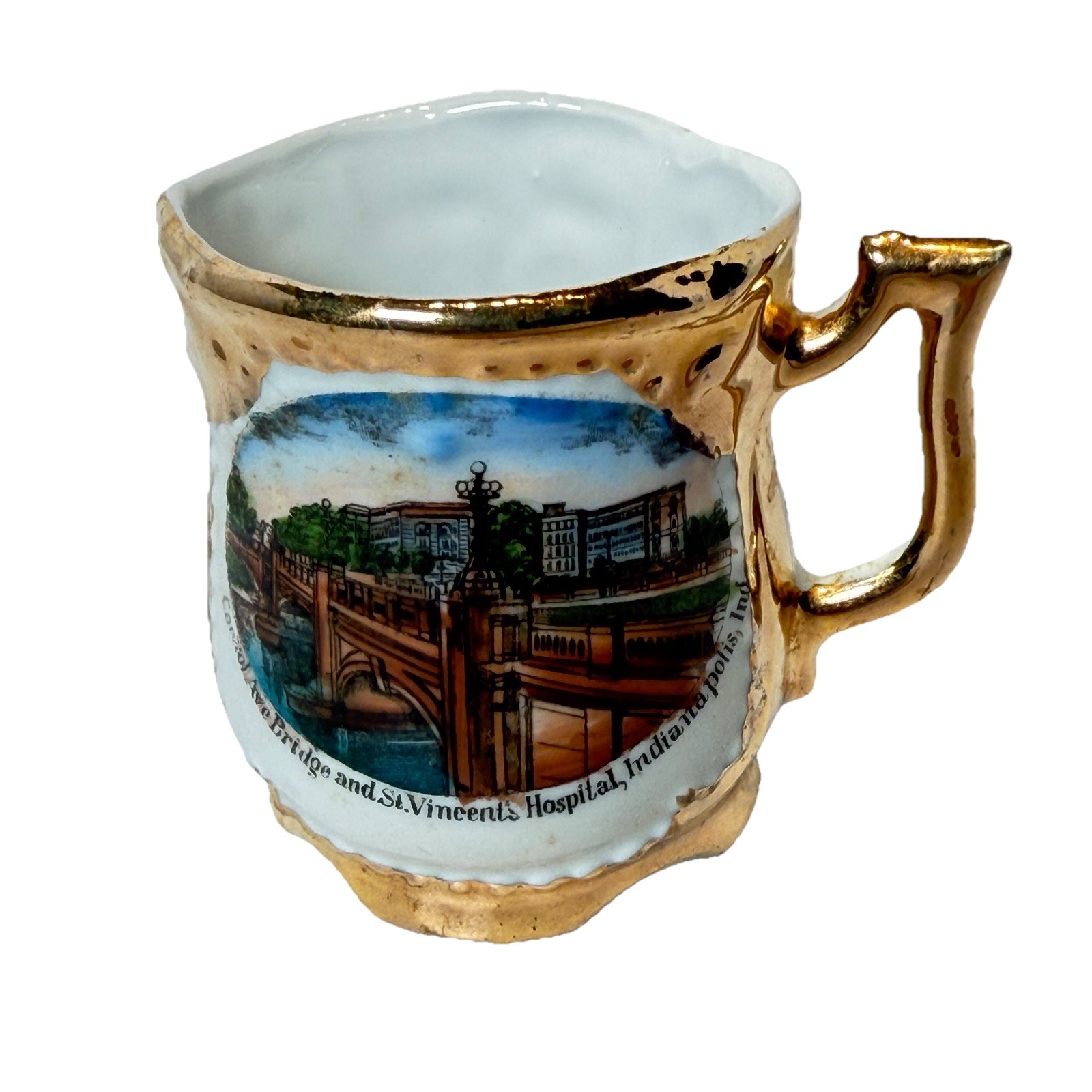 INDIANAPOLIS, INDIANA IN Antique ST VINCENT HOSPITAL Souvenir China Tea Cup