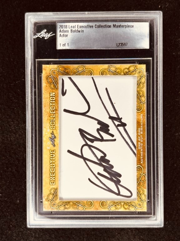 Adam Baldwin 2018 Leaf Cut Signature signed card slab 1/1 JSA Firefly Serenity