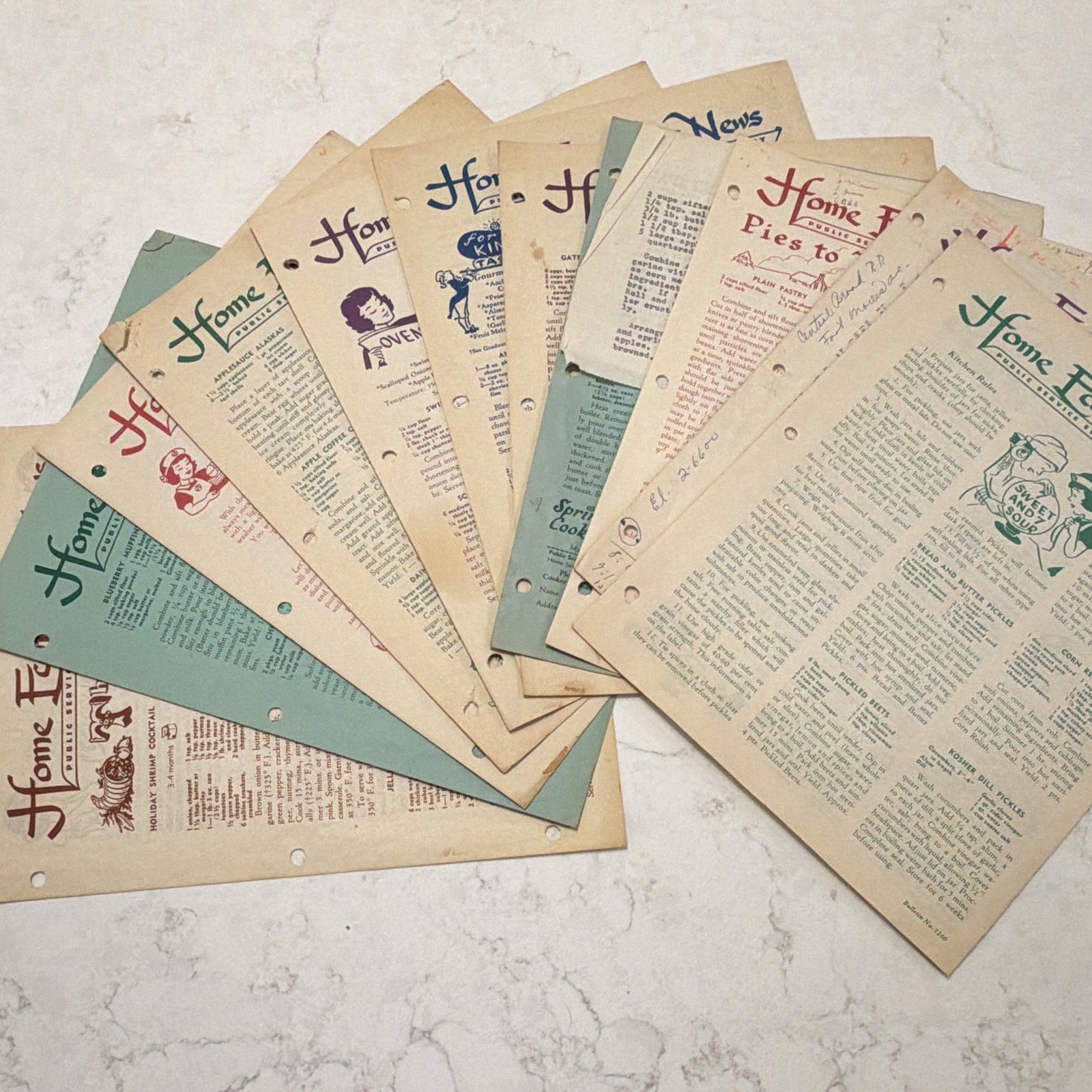 1956 1957 PSEG Home Economics News Cookbook Bulletin Lot New Jersey Vintage Vtg
