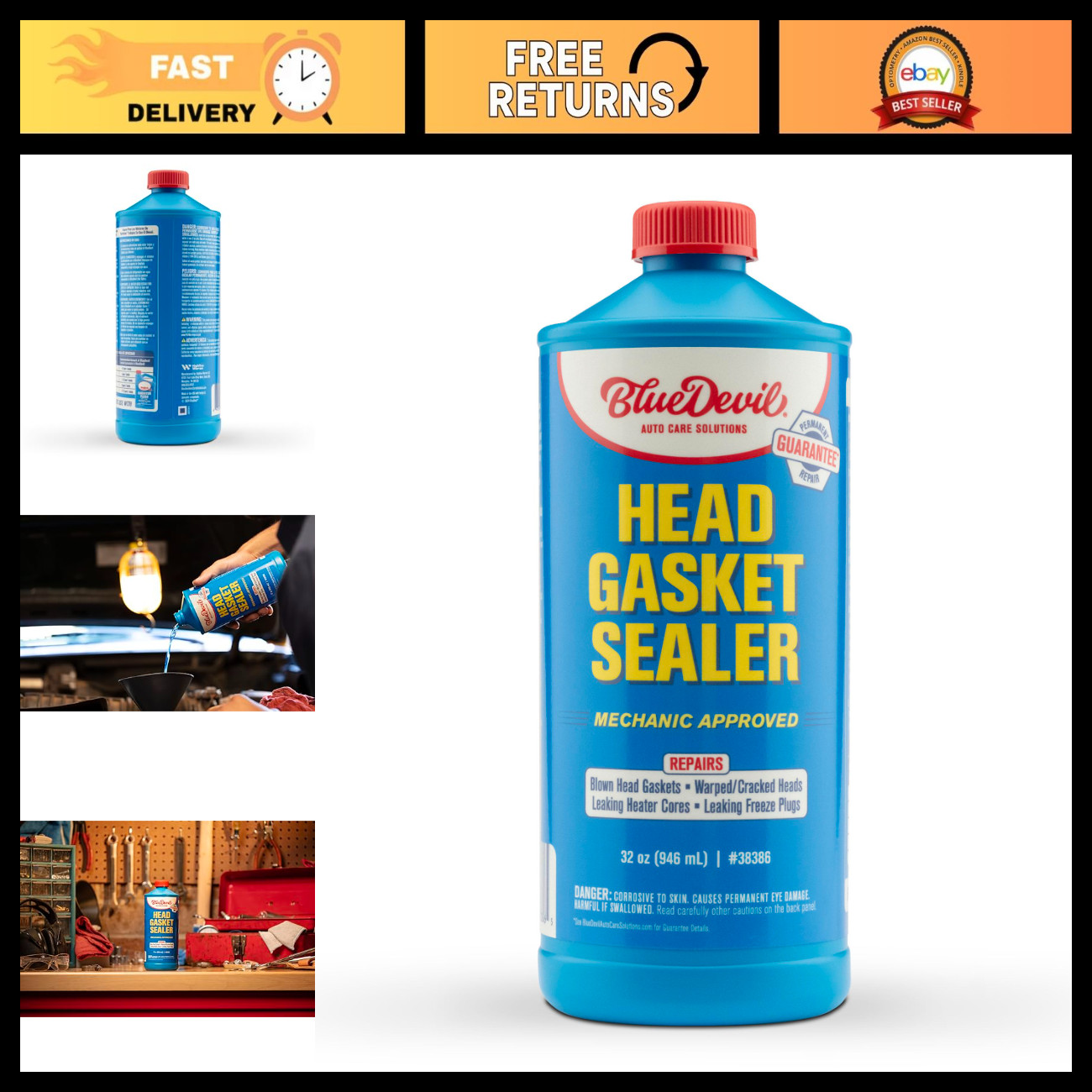BlueDevil Products 38386 Head Gasket Sealer - 1 Quart
