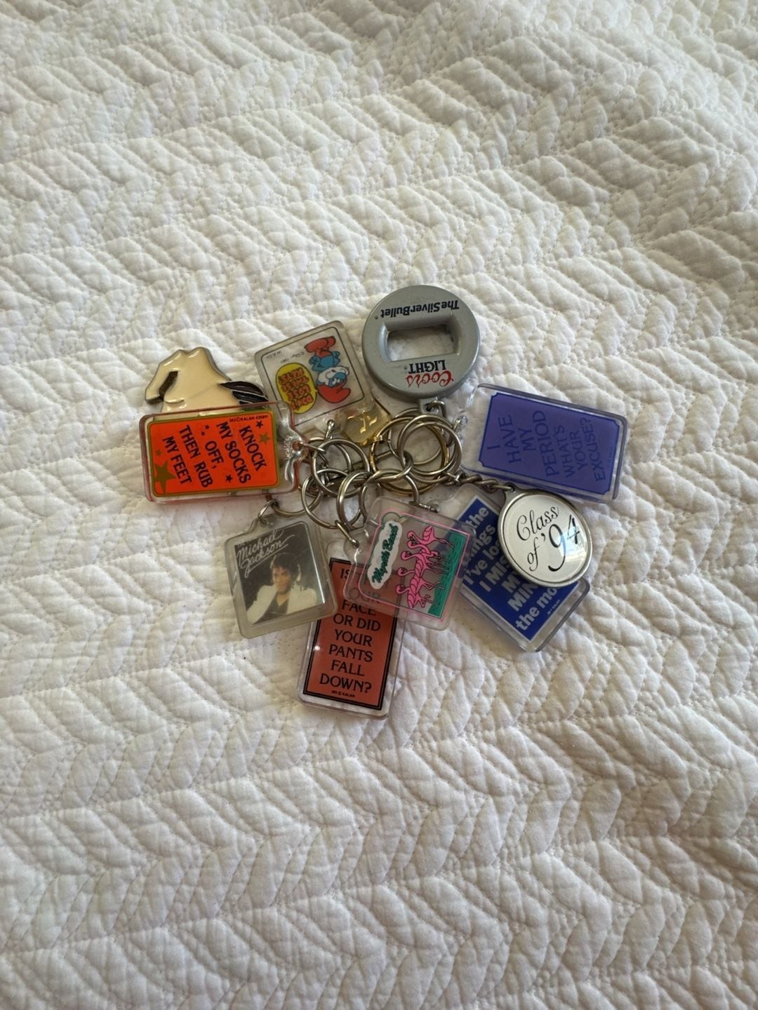 Vintage 90s Novelty Quote Keychain Lot Assorted Quotes